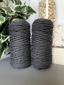 LC - sznurek pleciony - 3 mm - GRAFITOWY