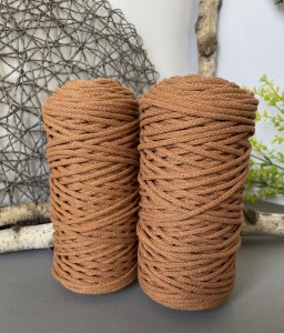 LC - sznurek pleciony - 3 mm - KARMELOWY