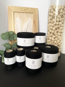 PP - sznurek skręcany - 2 mm - GŁĘBOKA CZERŃ