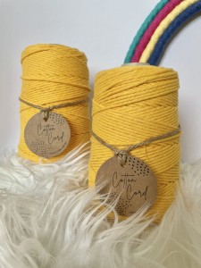 PP - sznurek skręcany - 3 mm - ŻÓŁTY