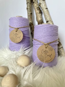 PP - sznurek skręcany - 3 mm - LAWENDOWE POLE