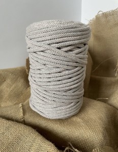 LC - sznurek pleciony - 5 mm "SZARORÓŻ"