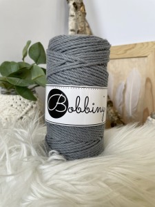 BOBBINY - 3ply - sznurek potrójnie skręcany - 3 mm - STALOWY