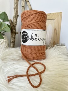 BOBBINY - 3ply - sznurek potrójnie skręcany - 3 mm - TERRACOTTA