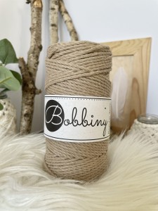 BOBBINY - 3ply - sznurek potrójnie skręcany - 3 mm - PIASKOWY