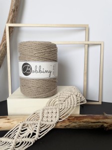 BOBBINY - 3ply - sznurek potrójnie skręcany - 5 mm - KAWOWY