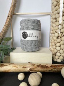 BOBBINY - 3ply - sznurek potrójnie skręcany - 5 mm - SREBRNY