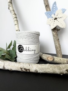 BOBBINY - 3ply - sznurek potrójnie skręcany - 5 mm - JASNY SZARY