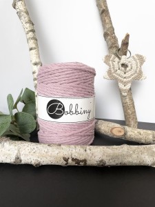 BOBBINY - 3ply - sznurek potrójnie skręcany - 5 mm - BRUDNY RÓŻ