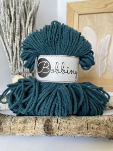 BOBBINY - sznurek pleciony - 3 mm - PETROL