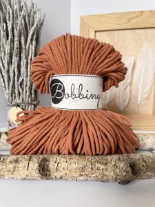 BOBBINY - sznurek pleciony - 3 mm - TERRACOTTA