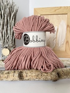 BOBBINY - sznurek pleciony - 3 mm - RÓŻOWE ZŁOTO