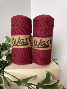 WAS - sznurek pleciony - 3 mm "BORDOWY"