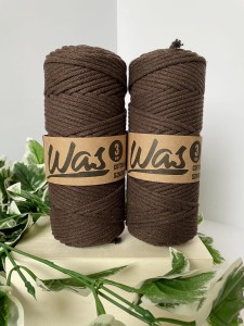 WAS - sznurek pleciony - 3 mm "BRĄZOWY"