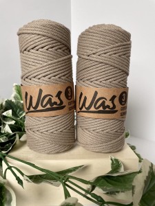 WAS - sznurek pleciony - 3 mm "CIEMNY BEŻOWY"