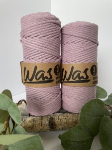 WAS - sznurek pleciony - 3 mm "BRUDNY RÓŻOWY"