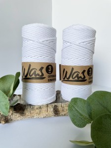 WAS - sznurek pleciony - 3 mm "BIAŁY"