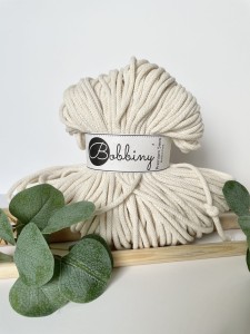 BOBBINY - sznurek pleciony - 5 mm "NATURALNY"