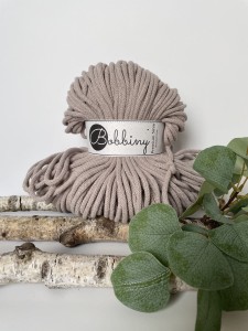 BOBBINY - sznurek pleciony - 5 mm "PERŁOWY"