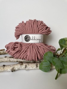 BOBBINY - sznurek pleciony - 5 mm "RÓŻOWE ZŁOTO"