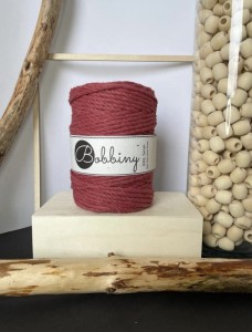 BOBBINY - 3ply - sznurek potrójnie skręcany - 5 mm - DZIKA RÓŻA