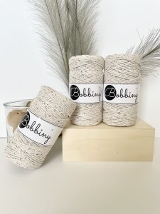 BOBBINY - 3ply - sznurek potrójnie skręcany - 3 mm - TĘCZOWY PYŁ