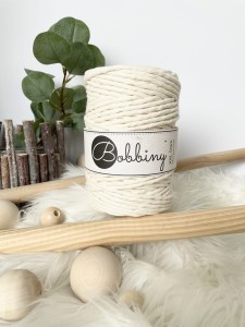 BOBBINY - sznurek skręcany - 5 mm - NATURALNY 100 m