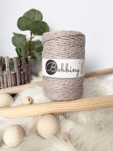 BOBBINY - sznurek skręcany - 5 mm - PERŁOWY 100 m