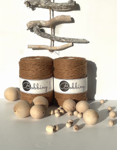 BOBBINY - sznurek skręcany - 5 mm - KARMELOWY 100 m  