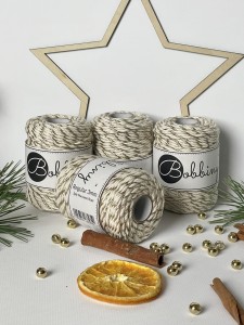 BOBBINY 3PLY potrójnie skręcany 3 mm ZŁOTY TWIST 