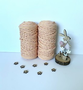 LC - sznurek pleciony - 3 mm - MORELOWY SORBET