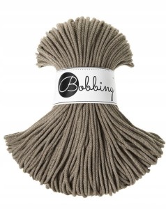 BOBBINY - sznurek pleciony - 3 mm - KAWOWY