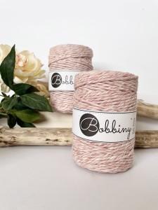 BOBBINY - sznurek skręcany - 5 mm - TRUSKAWKOWY 100 m