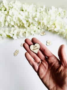 drewniane serce, serduszko z grawerem „Jedź ostrożnie „ od 1,5 cm 