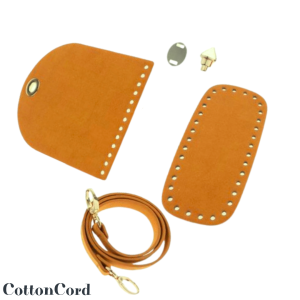 Zestaw do wyrobu torebki z ekoskóry MUSZTARDOWY ZŁOTY