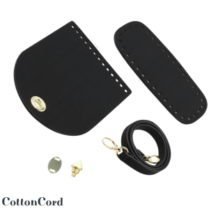 Zestaw do wyrobu torebki z ekoskóry CZARNY ZŁOTY