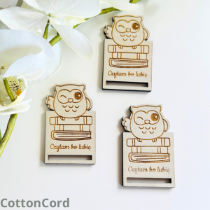 Drewniana baza do zakładki do książki SOWA wzór 12