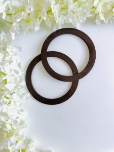 Uchwyty rączki do torebki drewniane brązowe 14 2 szt.  