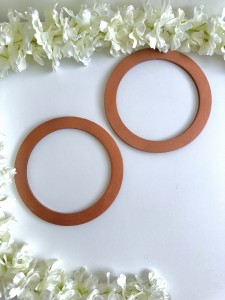 Uchwyty rączki do torebki drewniane miedziane 14 2 szt. 