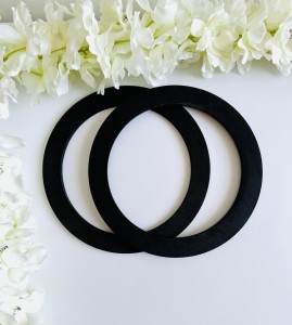 Uchwyty rączki do torebki drewniane czarne 18 2 szt. 