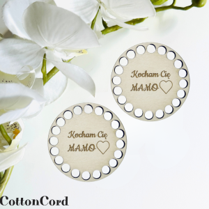 Drewniana baza okrągła 10 cm, koszyczek podkładka pod kubek 4 mm wzór 20