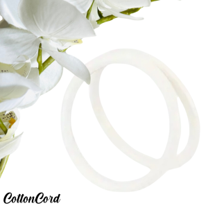 Uchwyty rączki do torebki okrągłe plastikowe, białe 11 cm