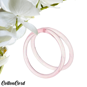 Uchwyty rączki do torebki okrągłe plastikowe, różowe przeźroczyste 11 cm