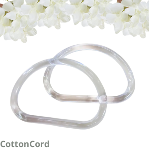 Uchwyty rączki do torebki w kształcie litery D plastikowe, transparentne 12 cm 