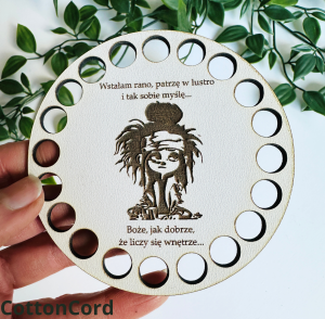 Biała baza okrągła 10 cm, podkładka pod kubek  wzór 77