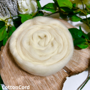 Wełna czesankowa NATURALNY, KREM 50 gr   