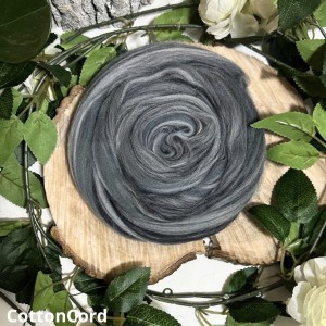 Wełna czesankowa SZARA ZEBRA MELANŻ 50 gr 