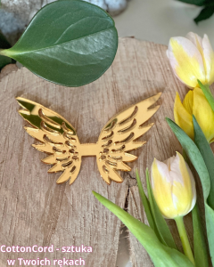 Złote skrzydła z lustrzanej pleksi  wzór Anielskie 26