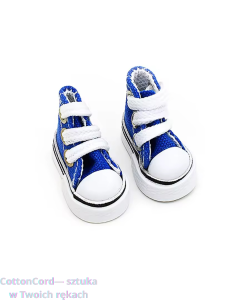 Mini buciki do makramowych laleczek ciemno niebieskie trampki