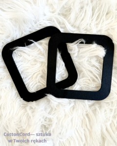 Uchwyty rączki do torebki drewniane kwadratowe 14cm szerokość 2 cm  2 szt. Czarne